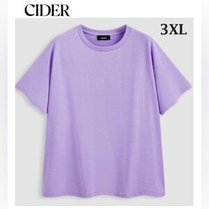 Cider - Women's, Cotton Oversized Tee, Curve & Plus - Purple. Size: 3XL. NIB